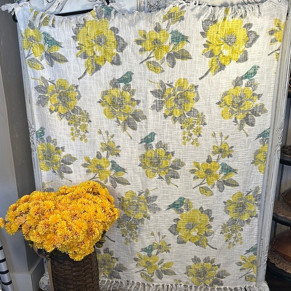 Floral Patterned Throw Blanket - Picture 1 of 6